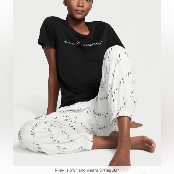 VICTORIA SECRET FLANNEL TEE JAMA SET SIZE XXL - Picture 3 of 7